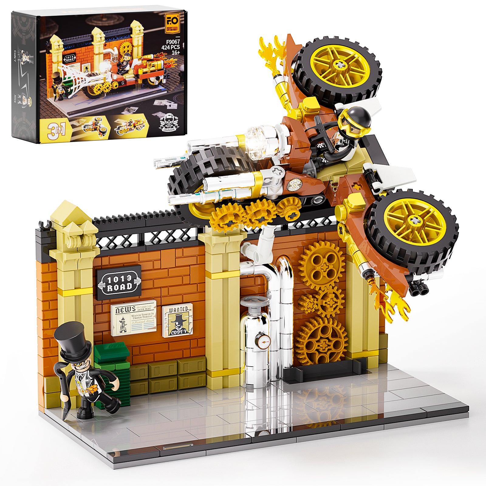 Funwhole Steampunk Motorcycle Pursuit F9067 - Higoods