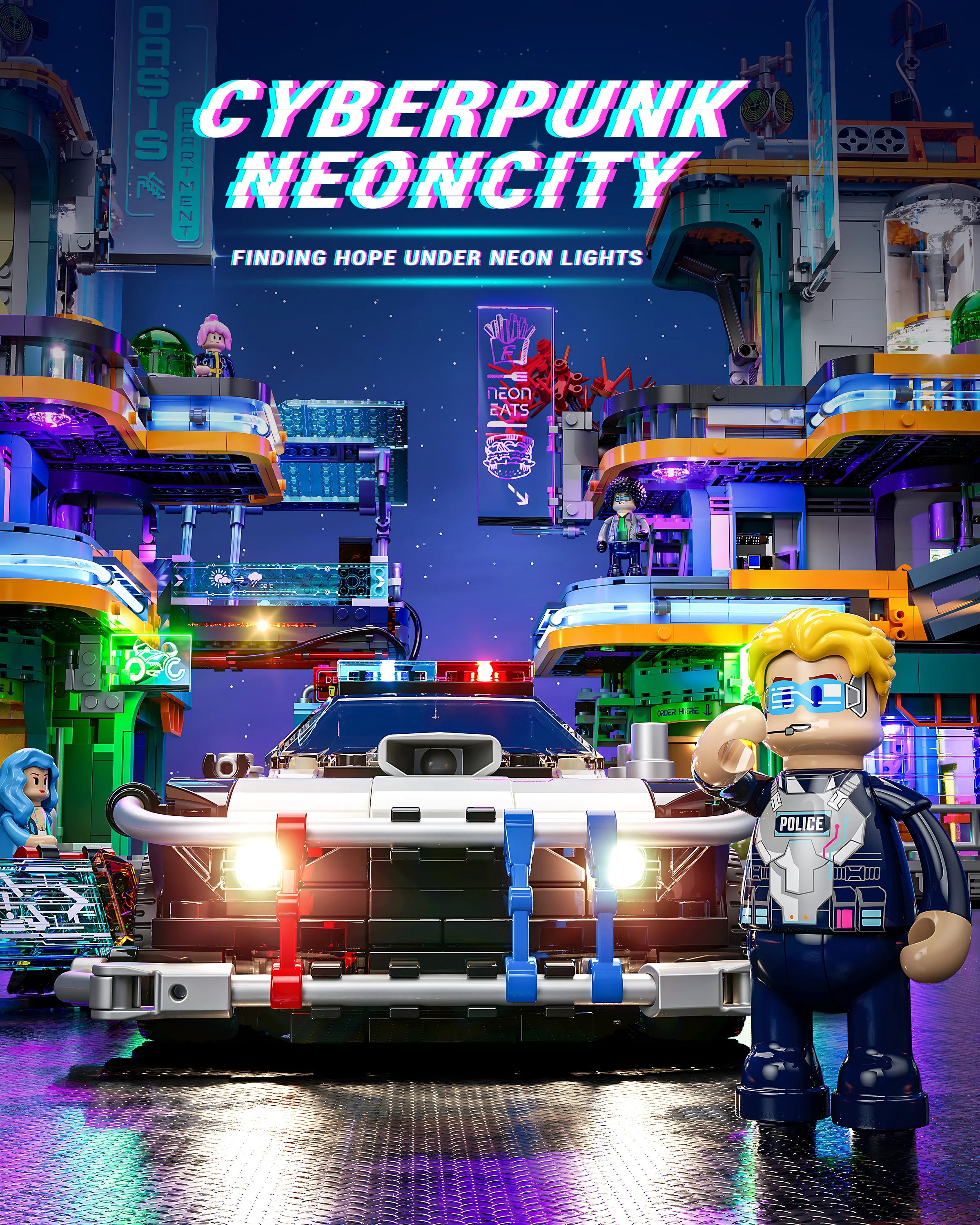 Funwhole Cyberpunk Police Patrol Car F9043 - Higoods