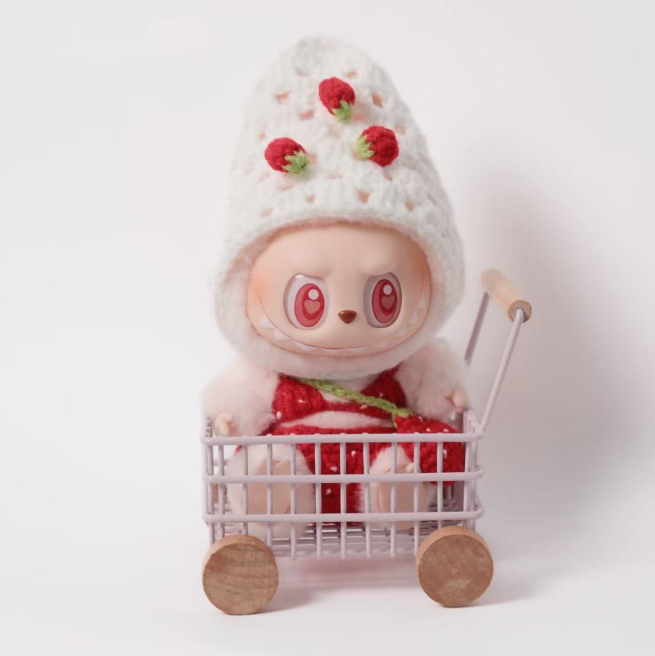 Labubu Strawberry Crochet Outfit (Clothes Only)