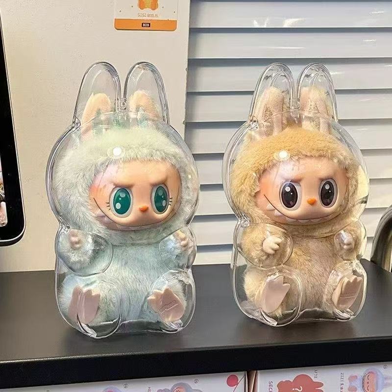Clear Acrylic Protection Display case for labubu have a seat
