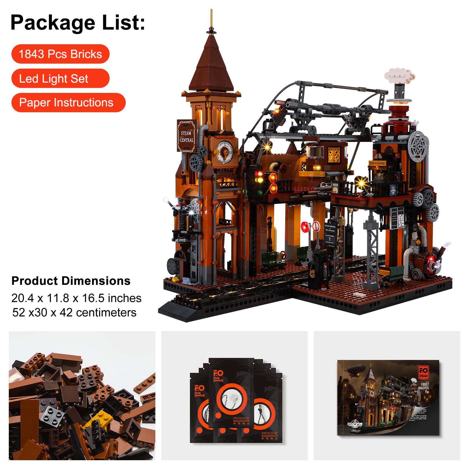 Steampunk Train Station 1843PCS