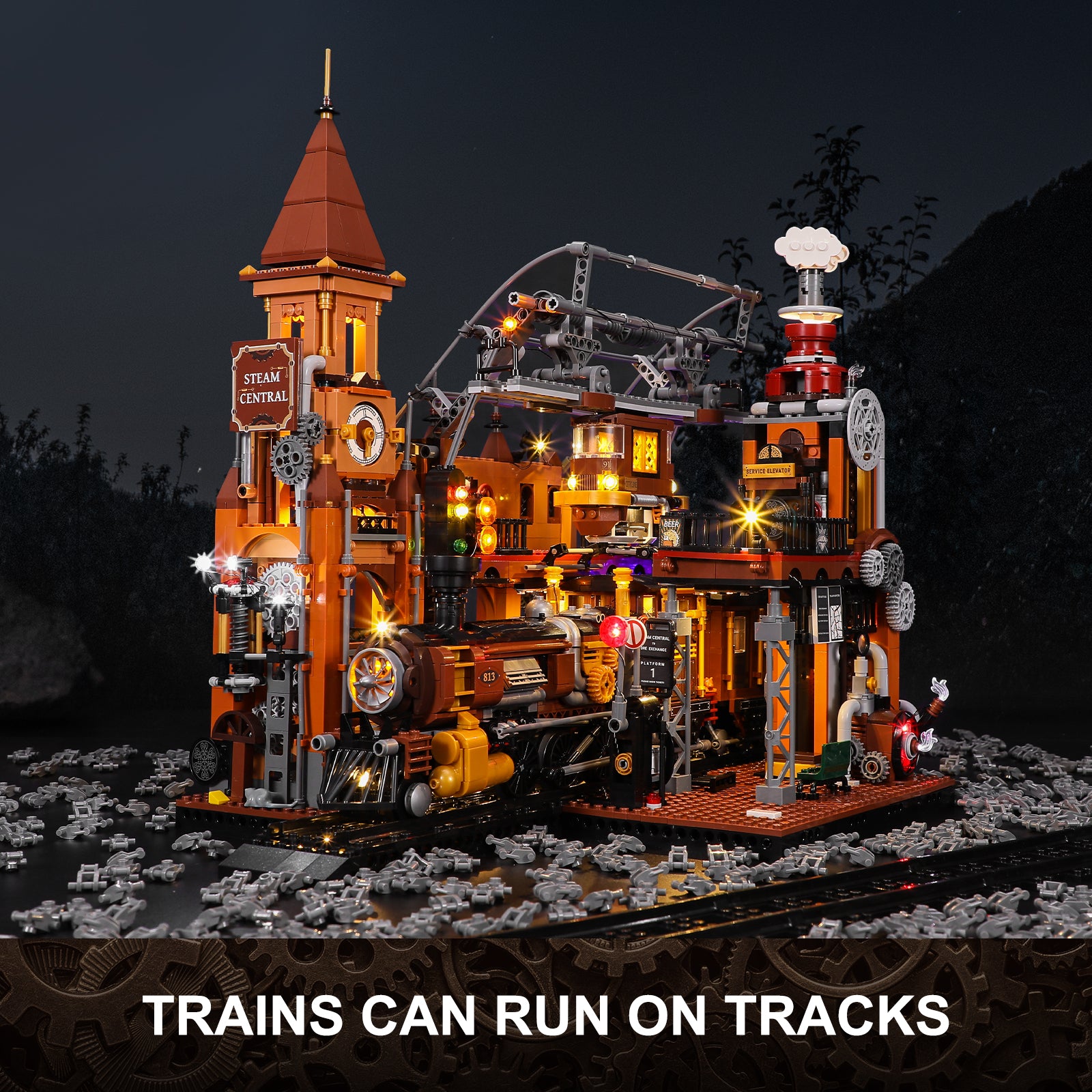 Steampunk Train Station 1843PCS