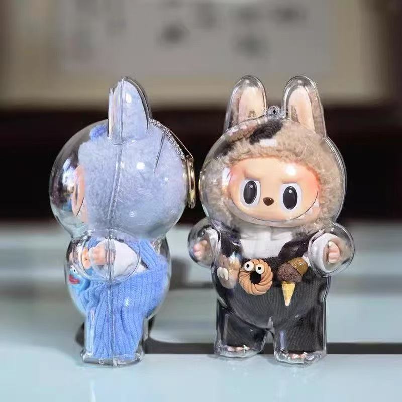Clear Acrylic Protection Display Case for LABUBU Big into Energy and Exciting Macaron