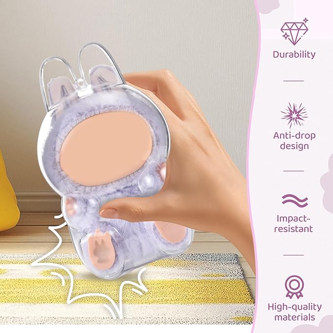 Clear Acrylic Protection Display case for labubu have a seat