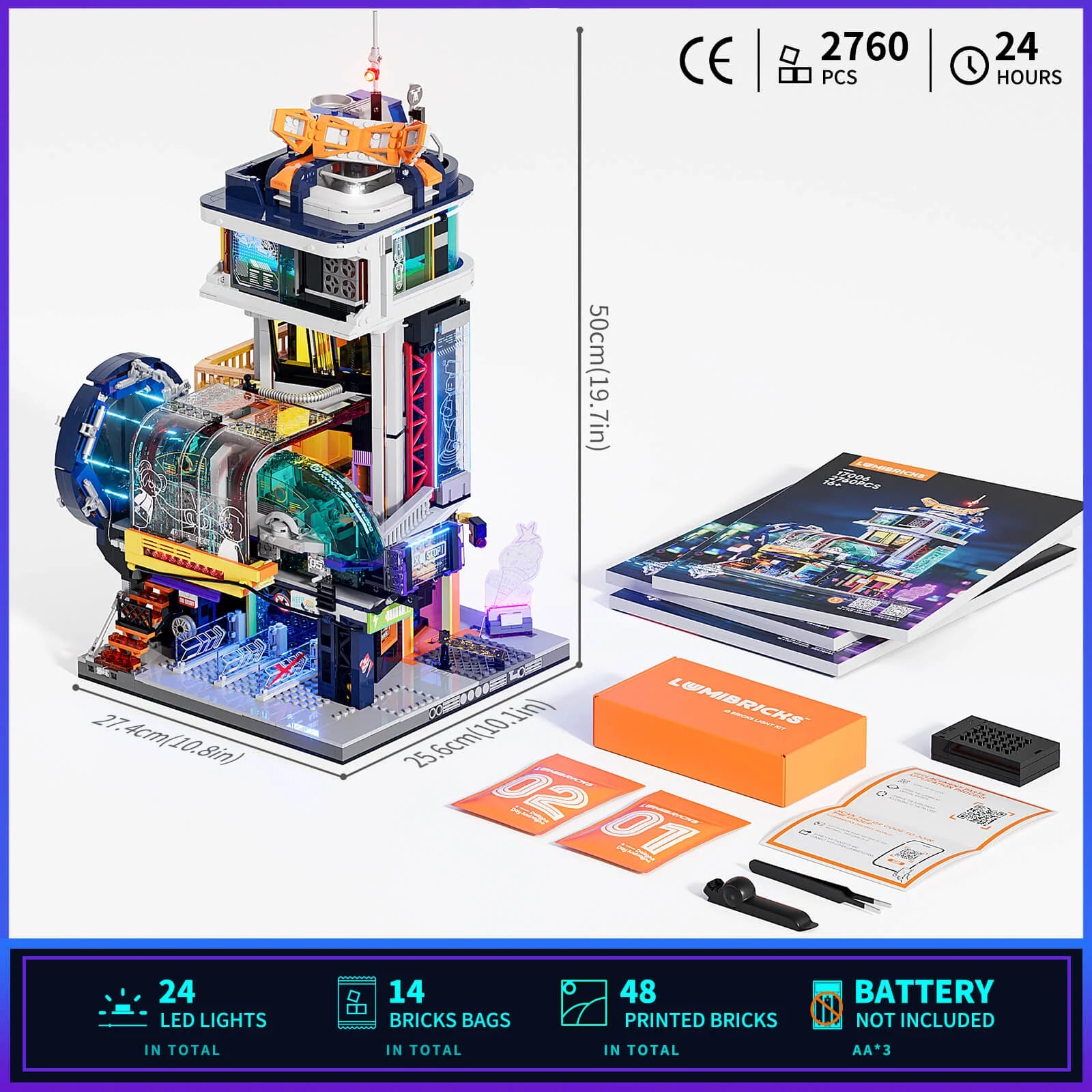Lumibricks Cyberpunk Floating Train Station L9098