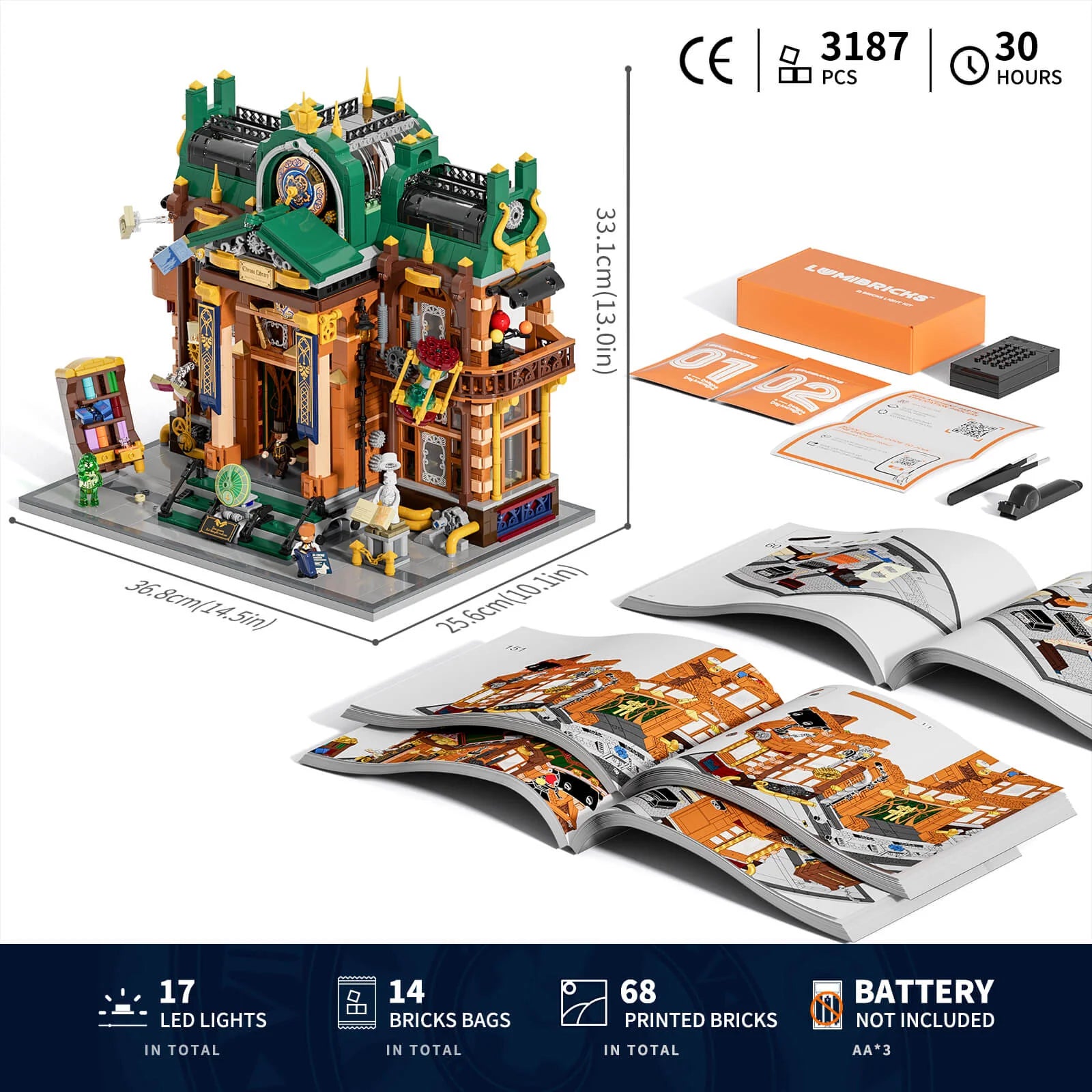 Lumibricks Steampunk Time Rift Library 11012