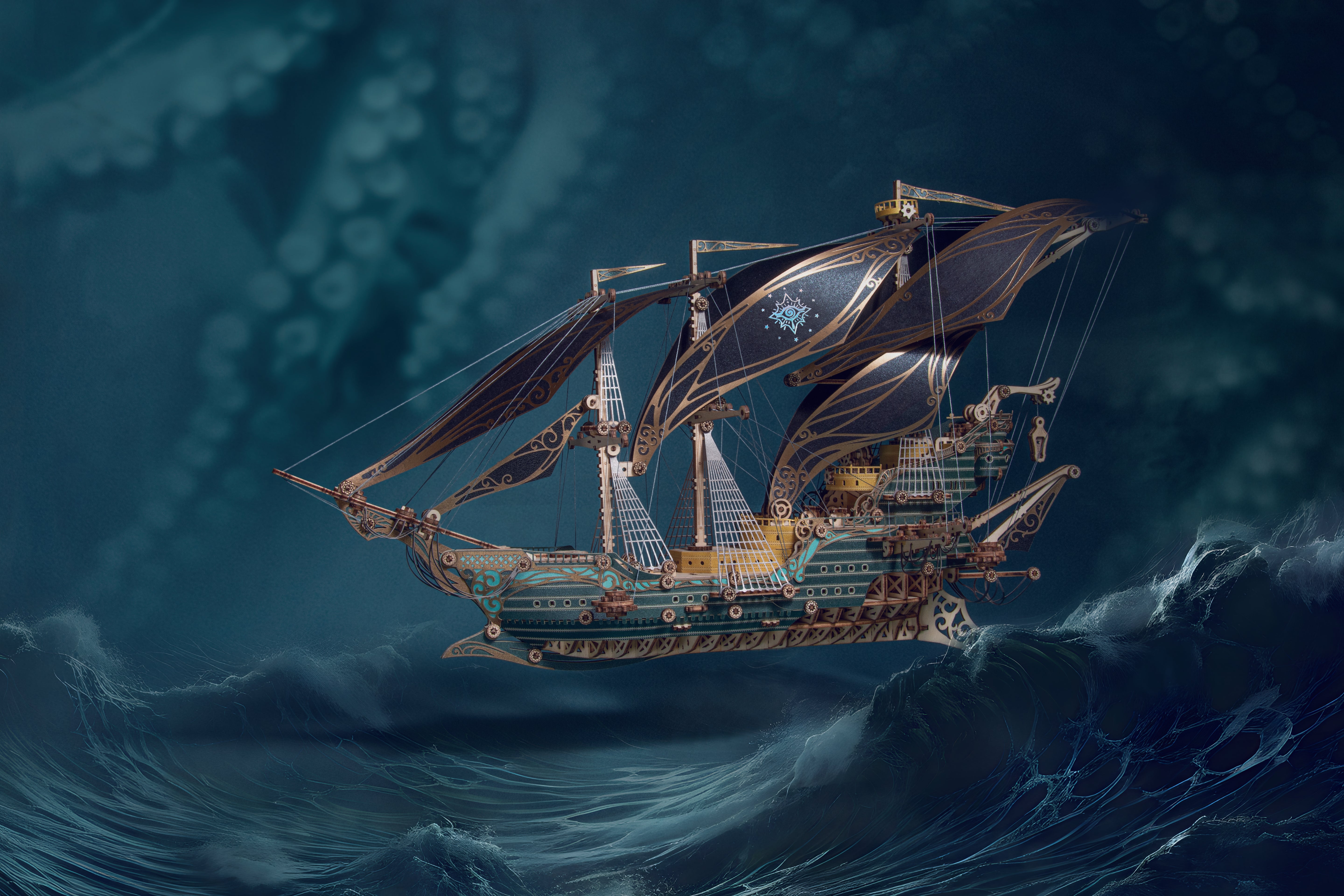 HowCat™Pirate Ship -"Green Futurama" - Higoods