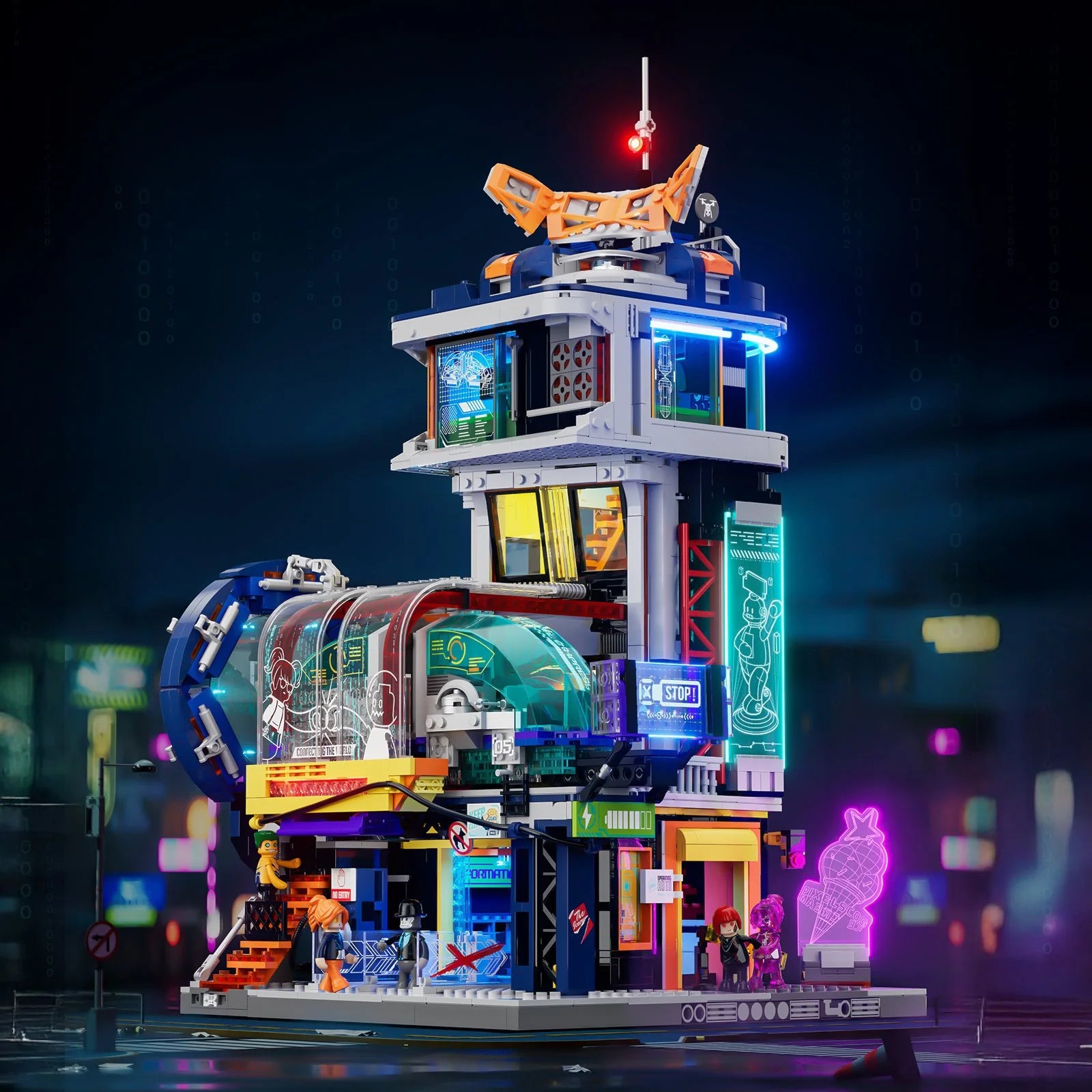 Lumibricks Cyberpunk Floating Train Station L9098