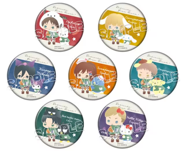 Attack on Titan x Sanrio Characters Trading Badge Collection Blind box - Higoods