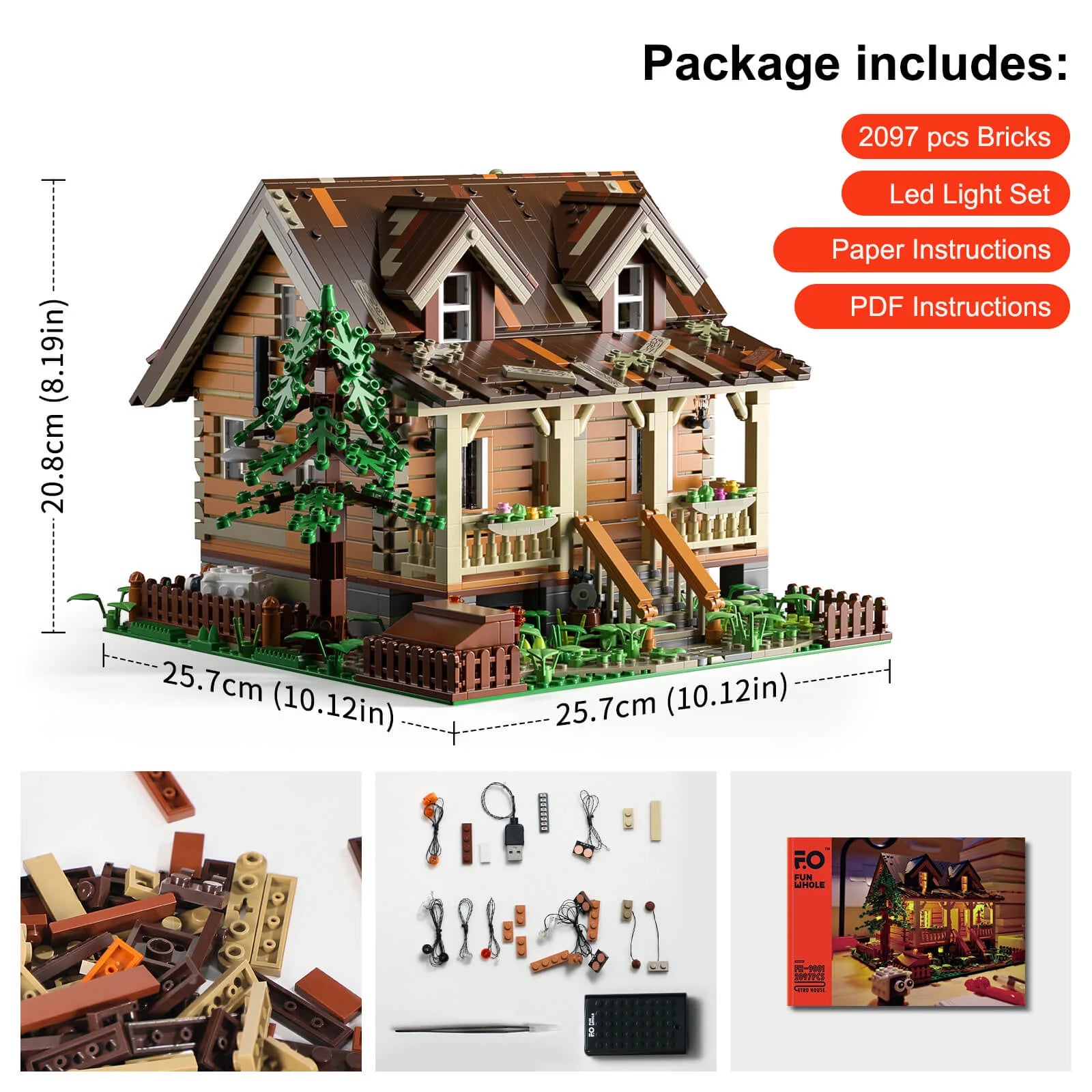 Wood Cabin 2097PCS