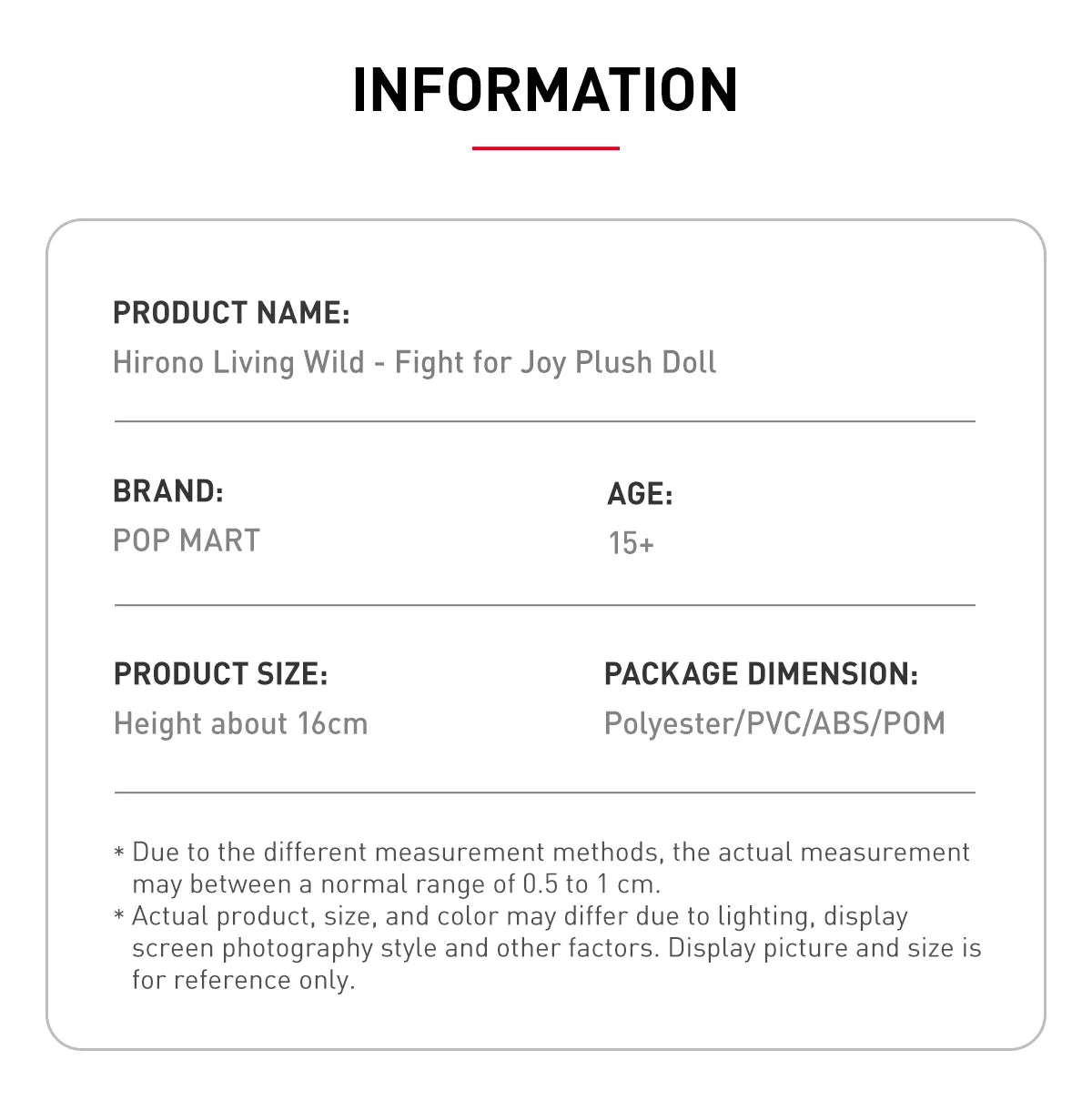 Hirono Living Wild-Fight for Joy Plush Doll