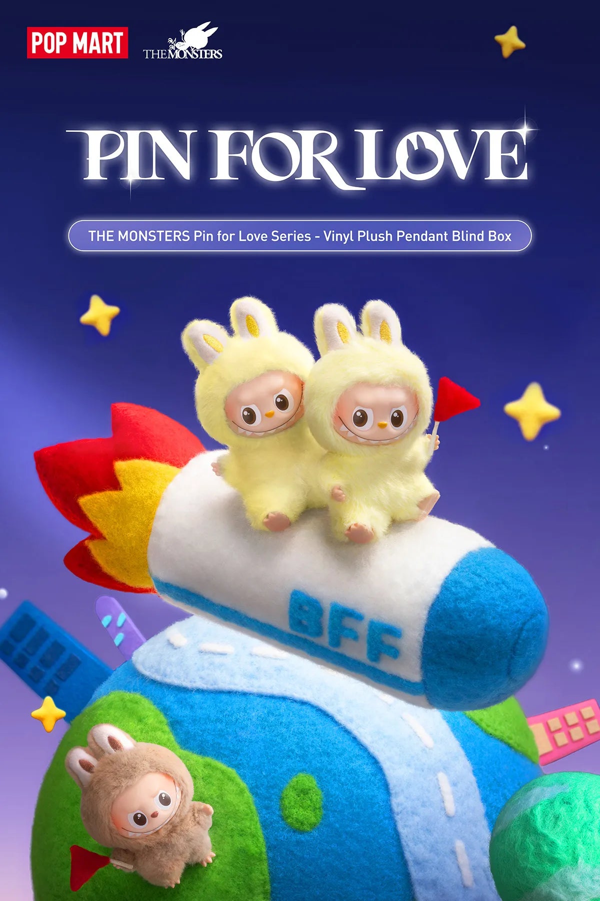 THE MONSTERS PIN FOR LOVE SERIES - Vinyl Plush Pendant Blind Box(A-M) - Higoods