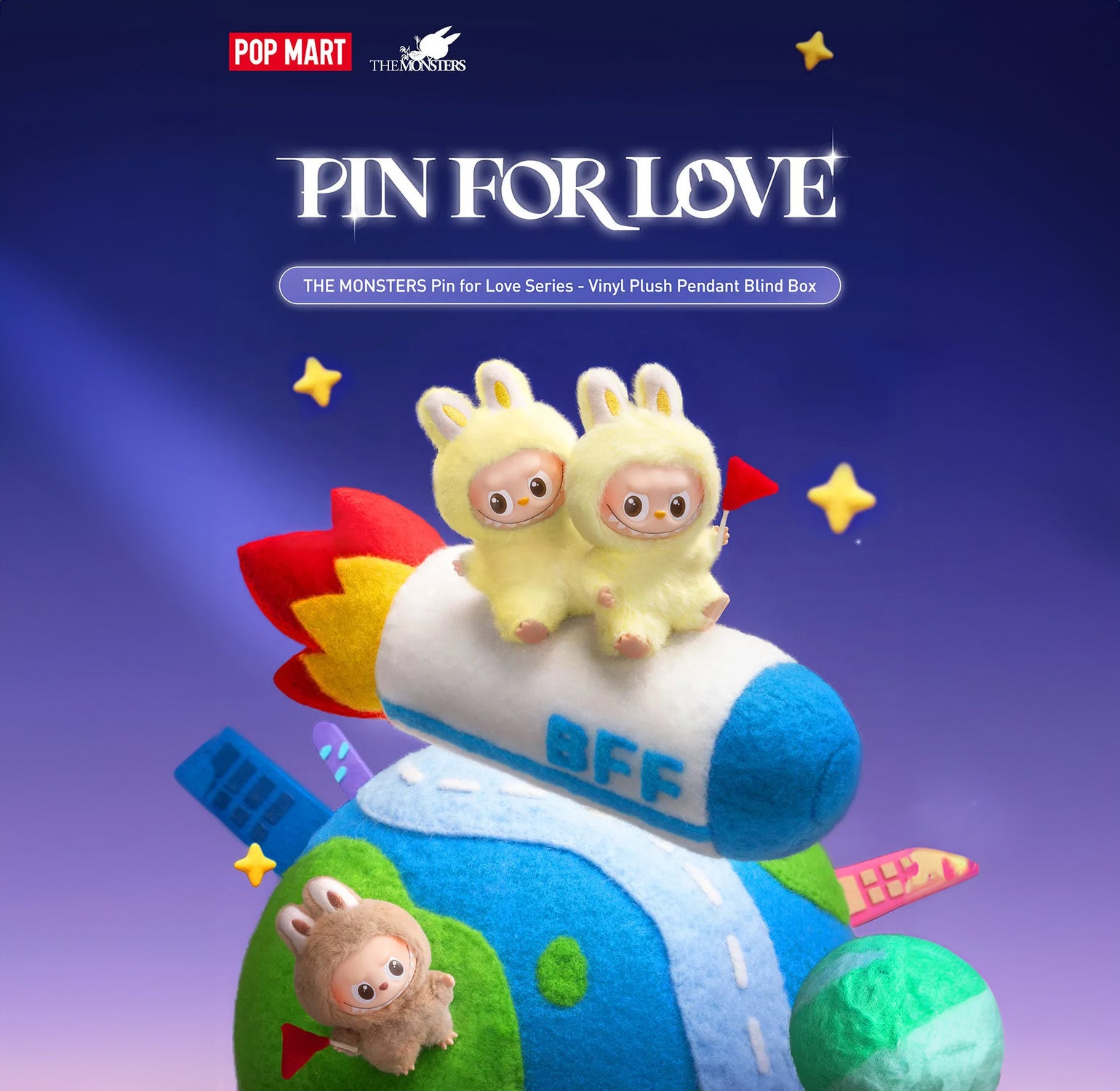 THE MONSTERS PIN FOR LOVE SERIES - Vinyl Plush Pendant Blind Box(N-Z) - Higoods