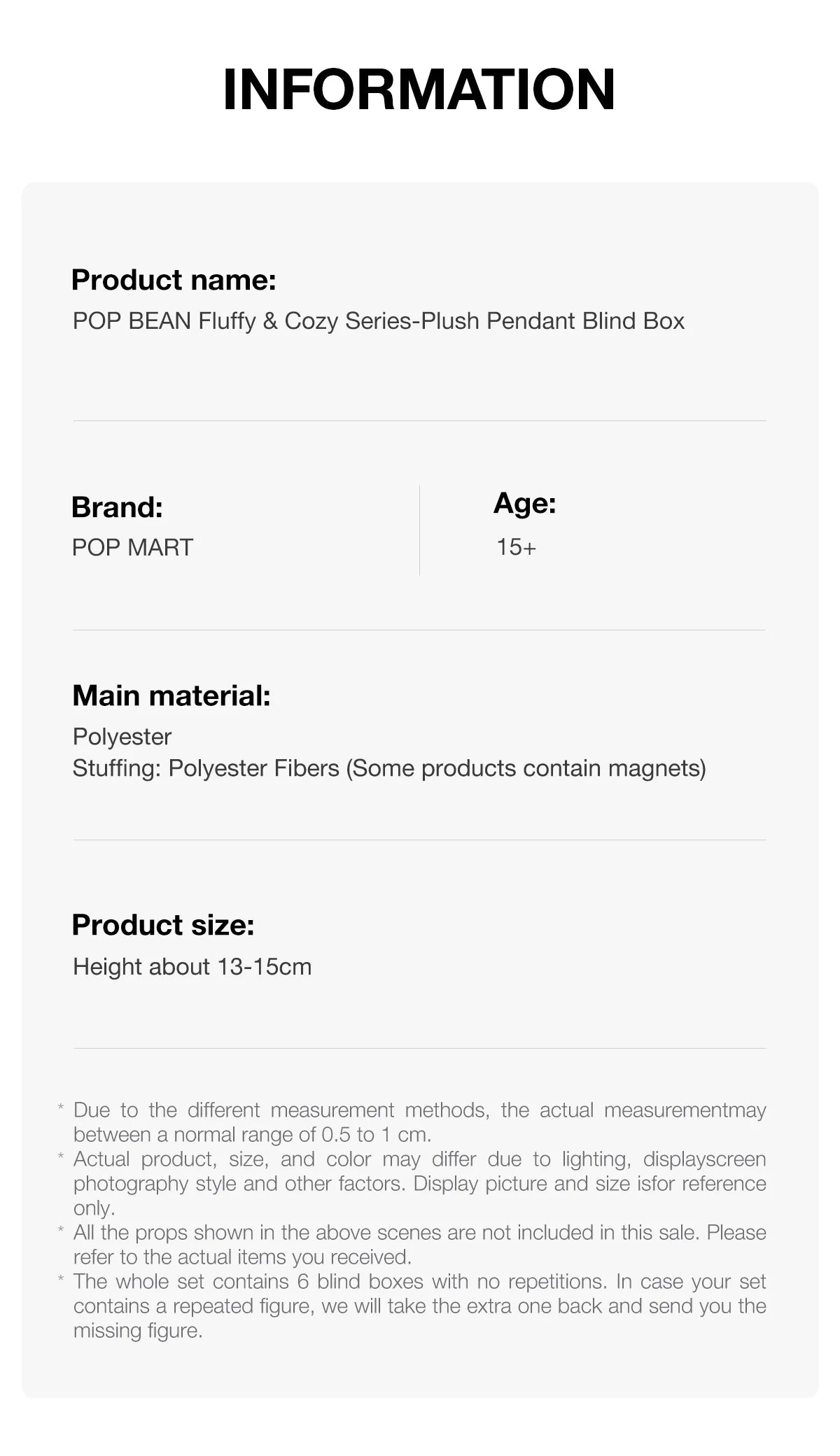 POP BEAN Fluffy & Cozy Series-Plush Pendant Blind Box