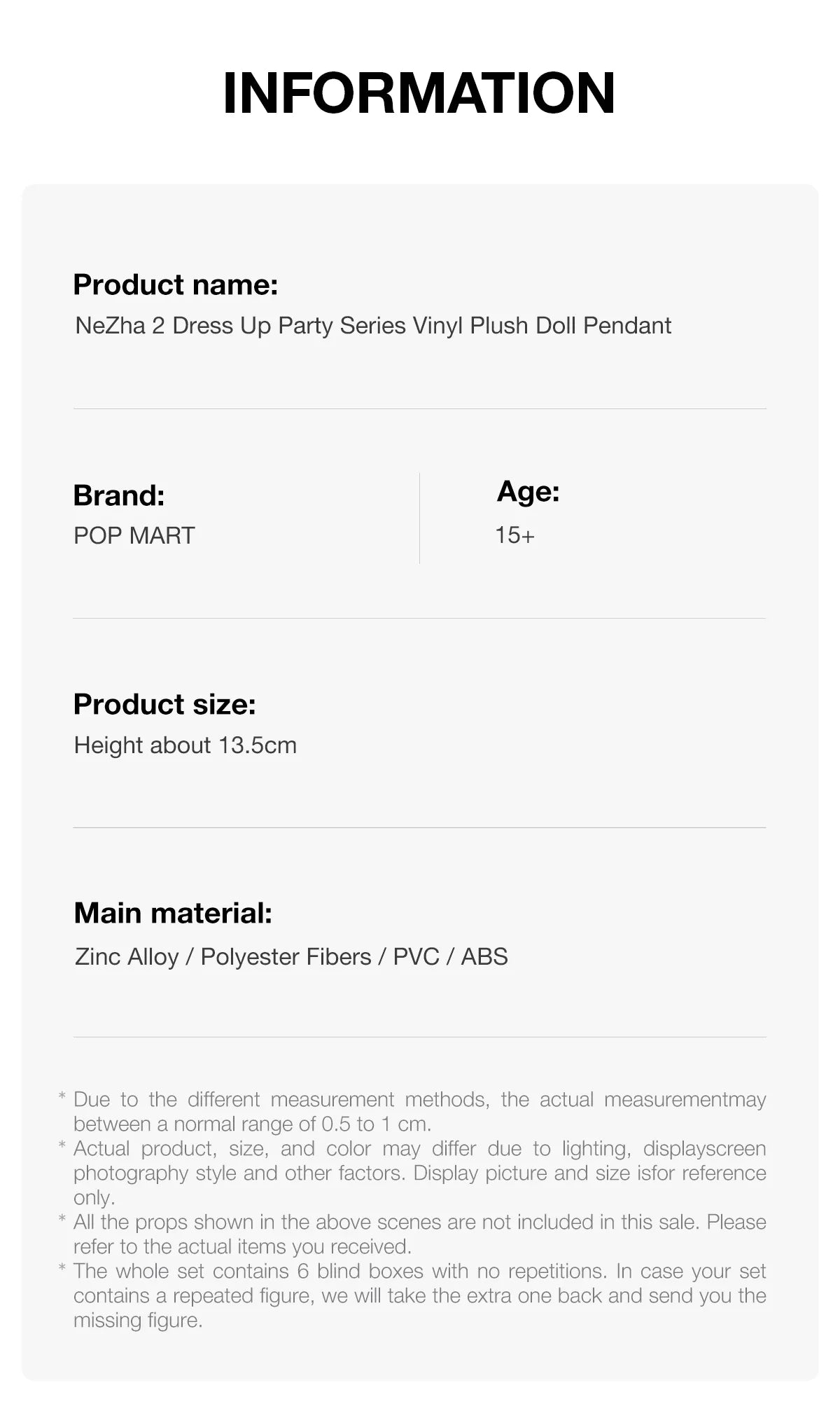 NeZha 2 Dress Up Party Series Vinyl Plush Doll Pendant