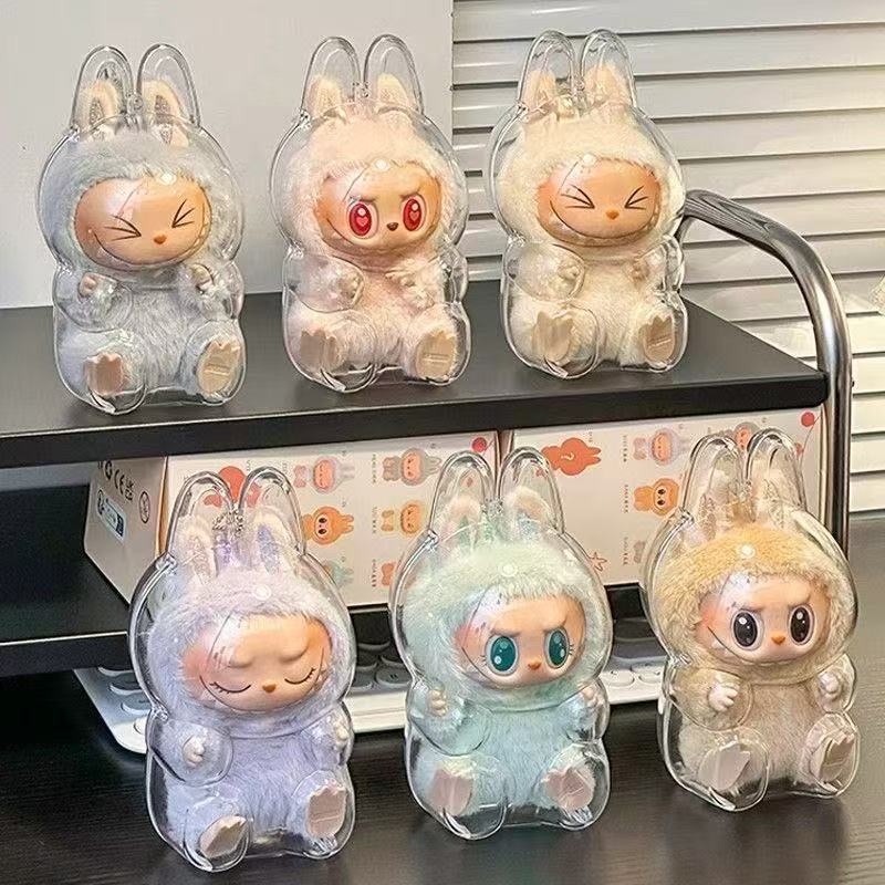 Clear Acrylic Protection Display case for labubu have a seat