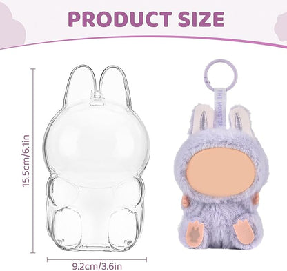 Clear Acrylic Protection Display case for labubu have a seat