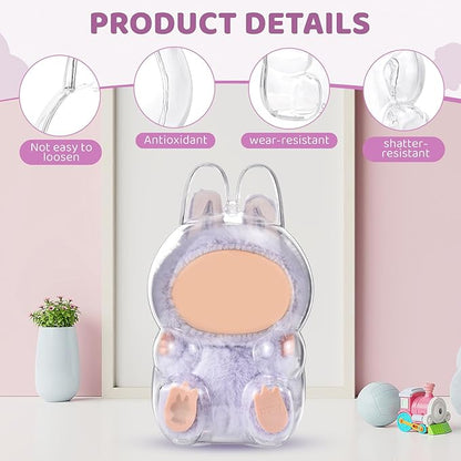 Clear Acrylic Protection Display case for labubu have a seat