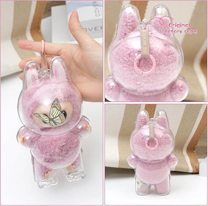 Clear Acrylic Protection Display Case for LABUBU Big into Energy and Exciting Macaron