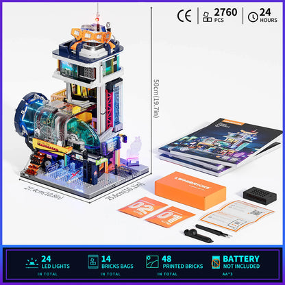 Lumibricks Cyberpunk Floating Train Station L9098