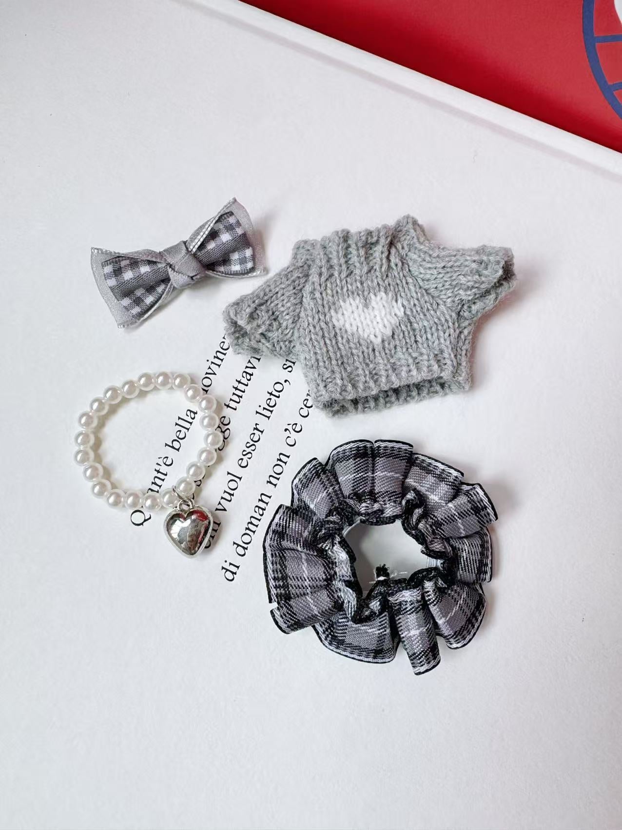 Labubu grey sweater outfit (Clothes Only)