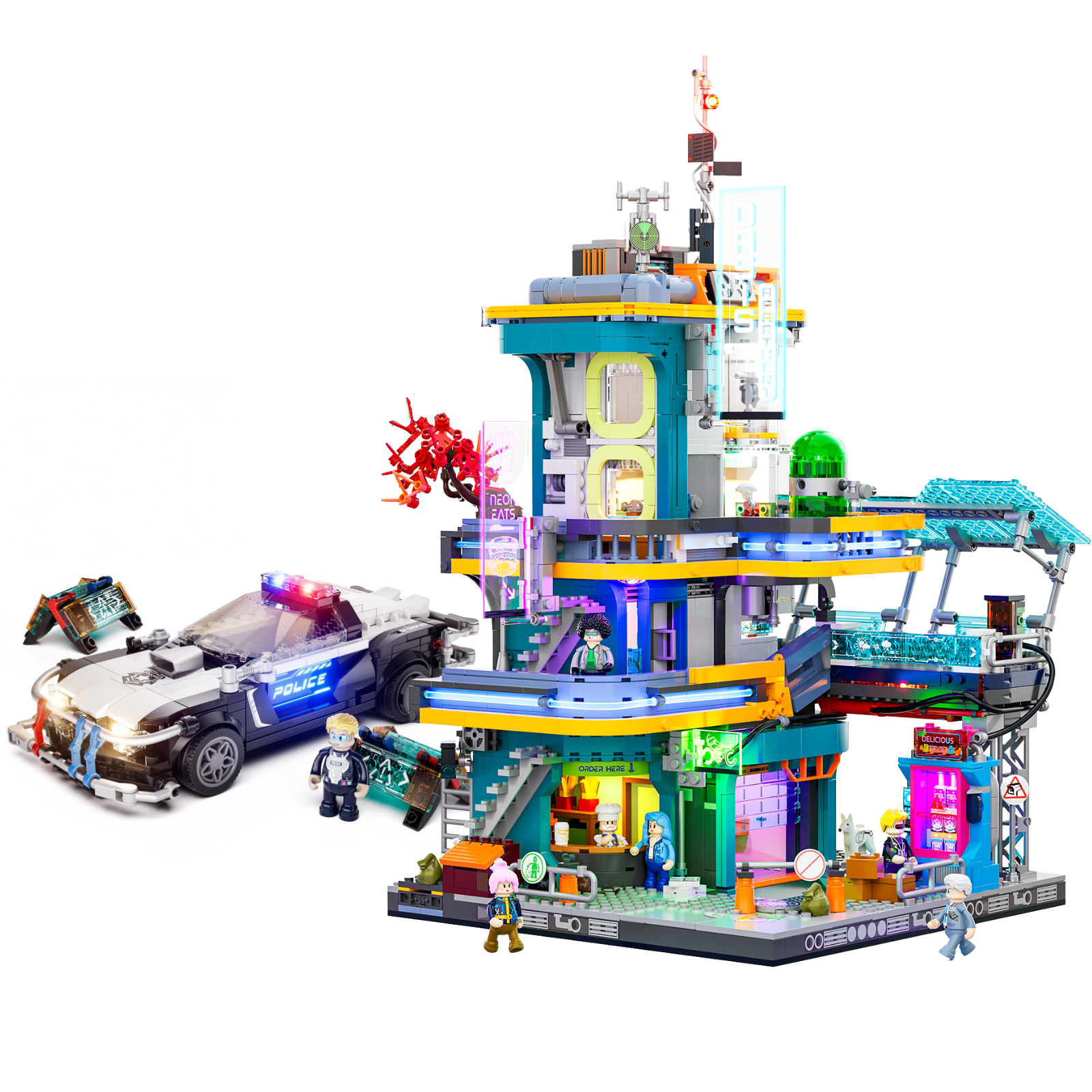 Funwhole Cyberpunk apartment + Police Patrol Car - Higoods