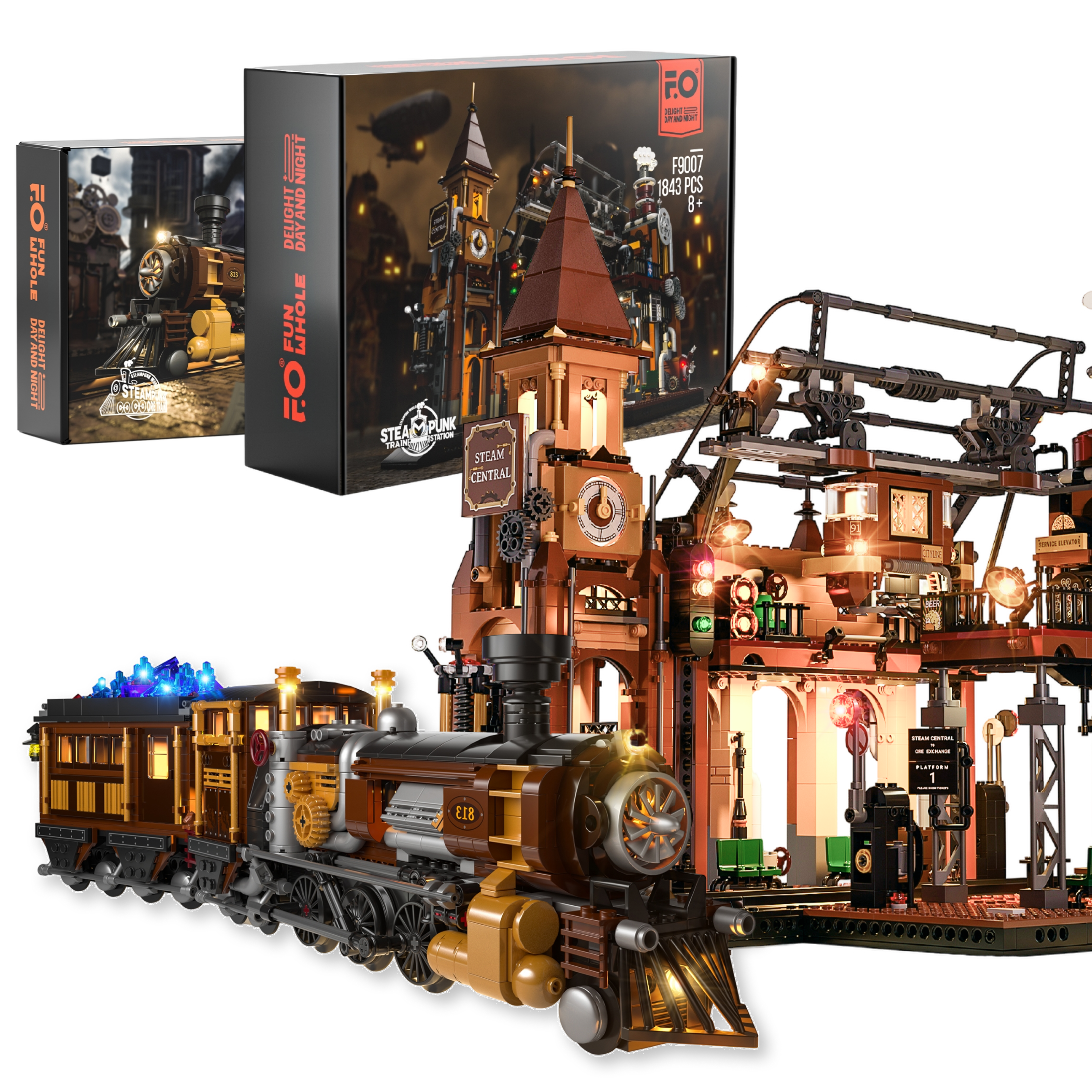 Funwhole Steampunk Train Station + Ore Train Bundle