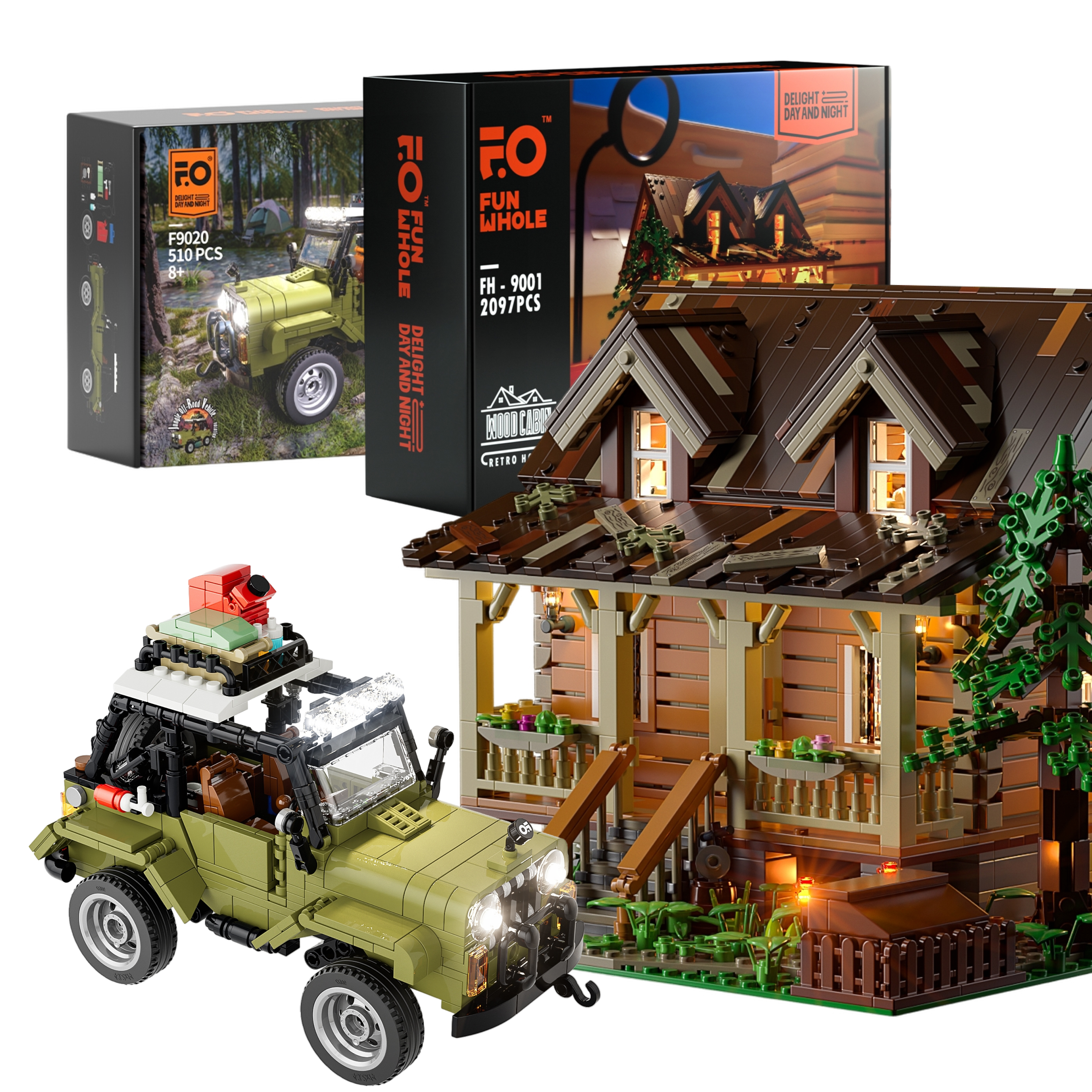 Funwhole Wood Cabin + Jungle Off Roader Bundle